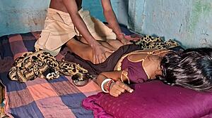 Desi wife in bra skirt seduces with dirty talk deepthroats hairy pussy fucked quickie