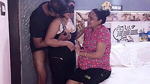 pregnant stepmom and stepsis team up for 69 anal fingering tits sucking group fuck