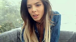 Young Webcam Girl Teases Big Tits Outdoors