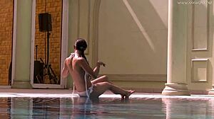 irina russaka teases in steamy underwater pool bath