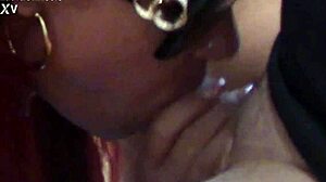 Milf GAGS on HUGE COCK with SUNGLASSES CLOSE-UP!