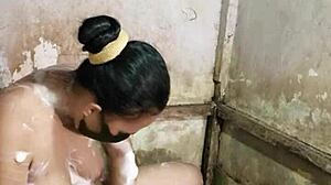 Hairy Housewife Mandi Fingers Pussy In Bathroom Solo