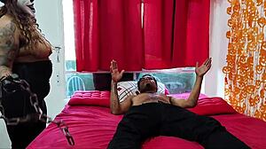 Halloween sub sniffs giant pumpkin ass now dominatrix rules