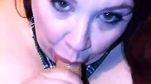 i'd love you watching this bbw milf suck cock with her big tits