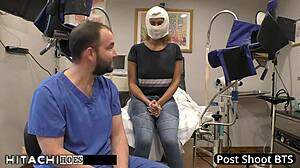 Freshman Taylor orgasms hard from doctor's hitachi wand!