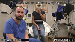 Freshman Taylor orgasms hard from doctor's hitachi wand!