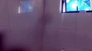 My pinay shower show in bathroom before work starts