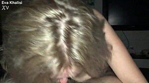 i watch movie while hot blonde deepthroats my throbbing cock hungrily