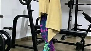 training turns dirty—wanna cum in her mouth after hard gym fuck?