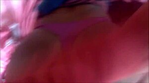 black and white lingerie threesome! ebony fingered fucked with strapon doggystyle