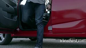 Venus lux strokes her big cock till she explodes transthirst