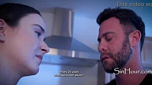 Stepdad Blackmails and Fucks Big Tits Friends in Cinema Group Taboo Orgy