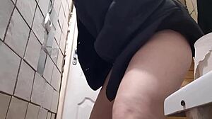 Hidden Cam Catches Stepmom Masturbating on Toilet with Big Tits