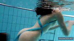 HOT HUNGARIAN TEEN PETRA 18+ FUCKS UNDERWATER IN POOL WITH SHAVED TIGHT PUSSY!