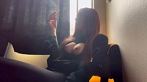 artemisia love puffs smoke flaunting italian milf big juicy tits long hair