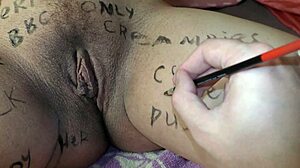 9 MONTHS PREGNANT BABE WITH BIG BOOBS GETS BODY WRITINGS - milky mari pov!!