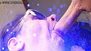 Sensual Deep Throat Swallows Huge Uncut Cock Cum