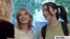 StepSon Sneaks Tongue On Busty Milf Stepmom's Ass Behind Back