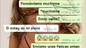 ella gets hot over whatsapp texts and ends up fucking hard on video call