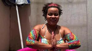 Ever wonder why this bbw farts during yoga in her mini pool?