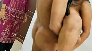 Amateur MFF Threesome Explosion! Komal and Friend Moan as One Guy Pounds Both Shaved Pussies While Cleaning!