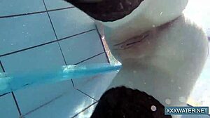 HOT HUNGARIAN TEEN PETRA 18+ FUCKS UNDERWATER IN POOL WITH SHAVED TIGHT PUSSY!