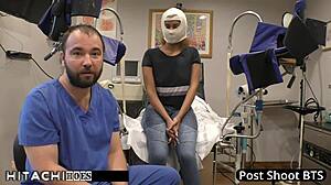 Freshman Taylor orgasms hard from doctor's hitachi wand!