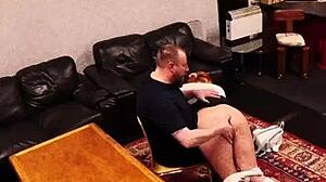 Security cam catches quick office doggystyle with tight pussy creampie