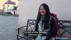 Stranded Thai Begs for Stranger's Hot Facial Cum