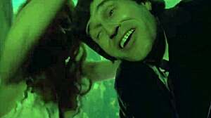 Halina Kowalska milf celebrity gives topless nude handjob with big tits bouncing