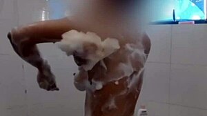 My pinay shower show in bathroom before work starts