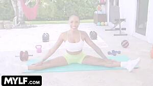 Stunning Kona Jade Strips Nude For Fat Black Cock Yoga Ride