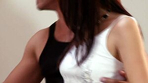 Simone Style Brunette Slut Deep Fucked Cum on Feet