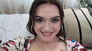 gracie gates moans as neighbor licks her pussy in homemade bliss