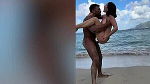 Big Tits Eve Sweet Fucked Bent Over on Beach by BBC Troy Francisco Doggystyle Until She Cums Hard