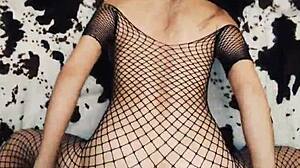 graceful wife spreads legs wide in erotic lingerie sex