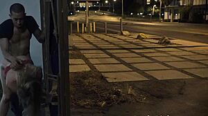 Bound Teen Rides Pickup Cock Outdoors Rough