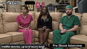 home alone girl giggles while spreading and shaking her tattooed ass backstage