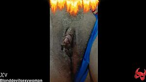 blonde latina milf fingers clit in lingerie pov homemade horny cum