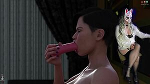 Why does busty milf choke on monster dildo in golden boy 32?