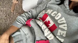 Hot Cute Slut Films Homemade POV Orgasm Squirting on Dildo for Boyfriend Cum!