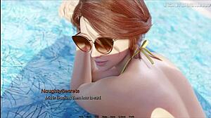 Why's stepson sniffing stepmom's huge bikini ass while lotioning her up?