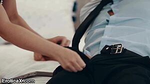 Petite horny Indian brunette rides monster cock cowgirl outdoors