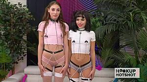 Horny Petite Teen Aria Valencia's Skinny Body Takes Monster Cock Deep in Sloppy Group Sex Frenzy