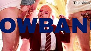 Do Bisexual Redheads Alternate Riding Cock in British FFM Threesome?