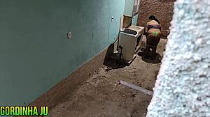 horny neighbor brazilian milf takes facial cumshot from guy next door