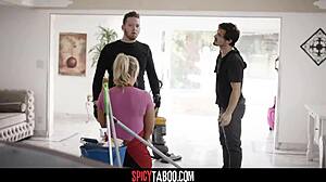 Hot Blonde Maid Takes Double Penetration In Wild Threesome Dare