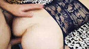 graceful wife spreads legs wide in erotic lingerie sex