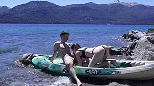 Horny Teen Couple Caught Screaming Sex on Beach Huge Cumshot