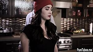 lesbian milf dives into hardcore threesome sucking big tits and cocks